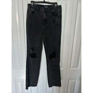 Judy Blue Jeans Womens 11/30 Black 90s Straight High Waist Rigid Magic JB88737